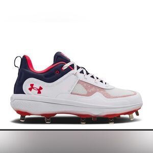 Under Armour Women’s UA Glyde USA‎ MT Softball Cleats Red White Blue 7, New